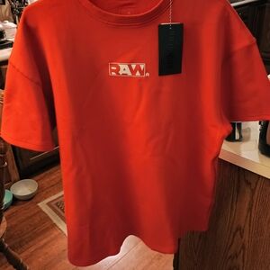 G-Star RAW Red T-Shirt Really Thick Like A Hoodie But Not A Hoodie